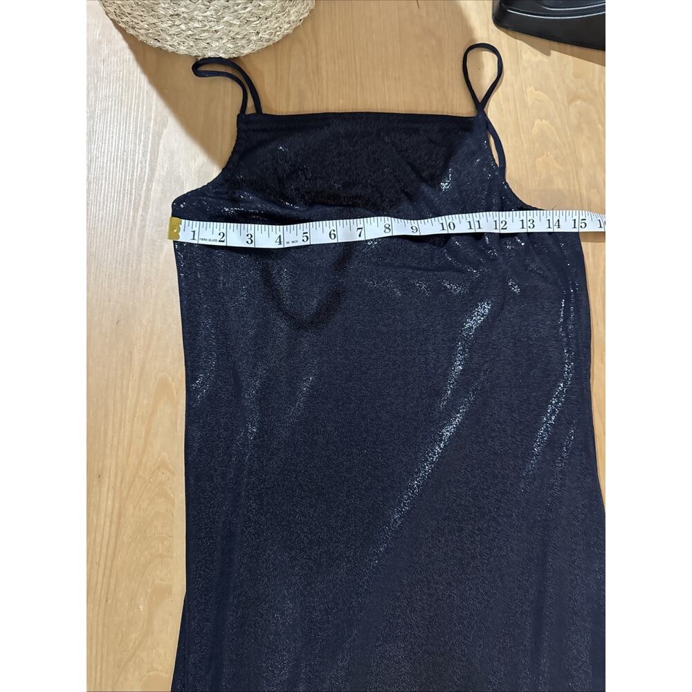VTG I.N. San Francisco Maxi Slip Dress Sheath 90s Y2K Shimmer Sexy M Spaghetti - Picture 10 of 13